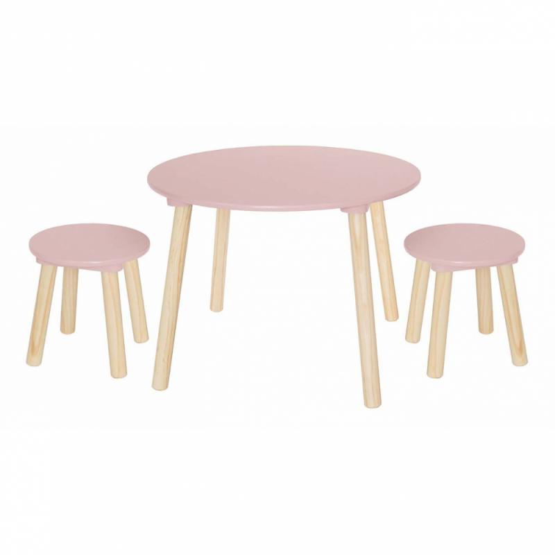 JABADABADO Detský stôl a 2 stoličky ružový
