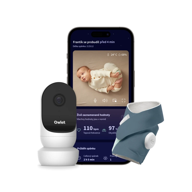 OWLET DREAM SOCK + CAM2 BUNDLE - BEDTIME BLUE Pestúnka s Monitorom