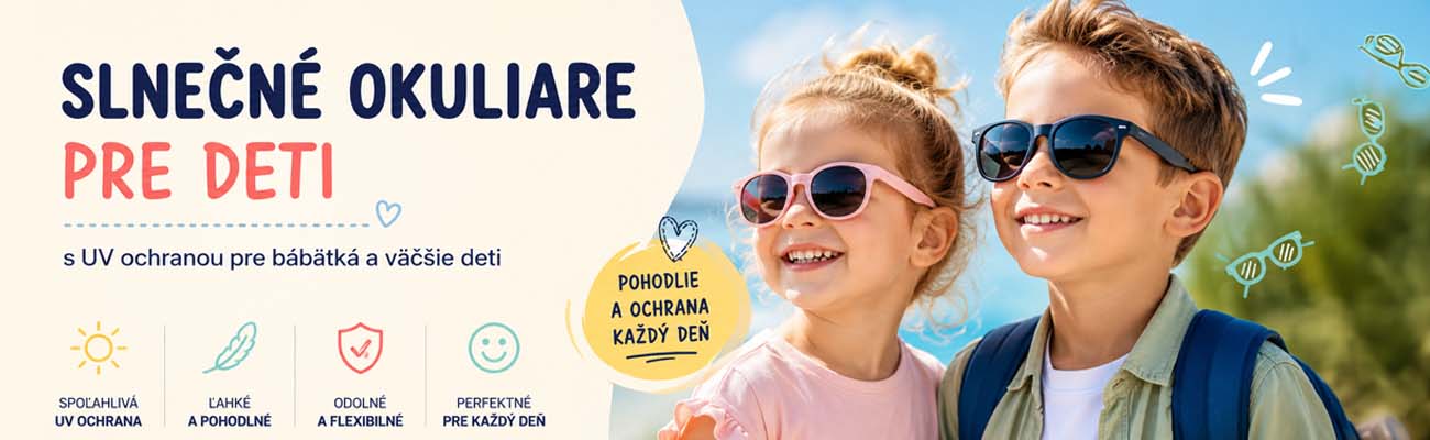 Chlapec a dievča s okuliarmi počas slnečného dňa, ľahké a pohodlné okuliare na leto, dovolenku a každodenné nosenie.